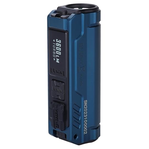 IMALENT BL50 Rechargeable EDC Flashlight 3600 Lumens, UV Light and White LED, High Lumens Portable Flashlights Dual Light Source Pocket Lights for Emergency and Camping (Blue)