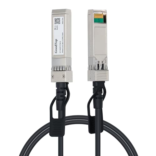 GoodTop 10G SFP+ Twinax Cable, Direct Attach Copper(DAC) Passive Cable, 1M(3.3ft),Compatible with Cisco,Mikrotik, Intel, Fortinet, Netgear, D-Link, Supermicro, TP-Link