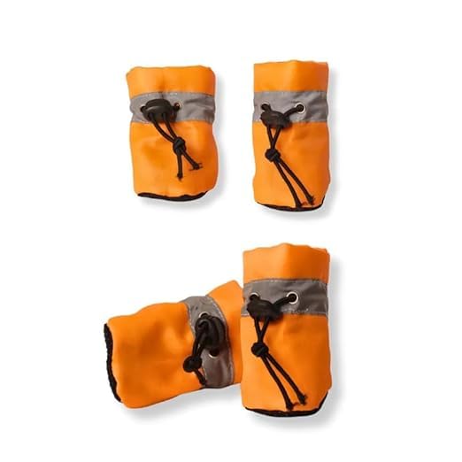 Image of 100% Polyester Warm Comfortable Water Resistance Pet Boots /Shoes for Dogs & Cats (Neon Orange, XL)