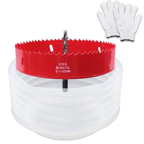Scie-cloche 152 mm bimétallique avec collecteur de poussière pour spots encastrés