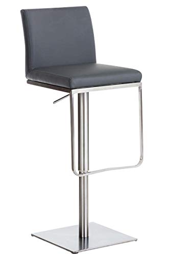 MATERALI - Il sedile imbottito dello sgabello da cucina, rivestito in similpelle 100% poliuretano, garantisce elevato comfort a questo sgabello da bar ed è inoltre facile da pulire. Lo schienale e il poggiapiedi integrato permetteno seduta comoda. Il telaio con piedistallo a base quadrata è realizzato in robusto acciaio inox