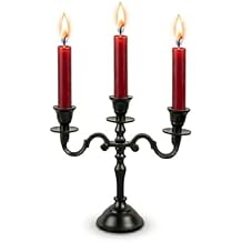 Rely+ 3 Arm Baby Candelabra Black Matte 8 Inch Taper Candle Holders Gothic Decorations Candlesticks Holder Home Decor Wedding Parties Centerpiece for Dining Table