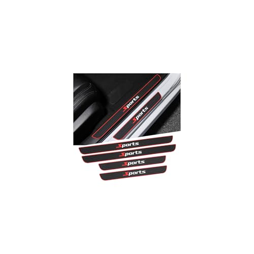 Sandfren Car Door Sill Protector, 4PCS Anti-Scratch & Waterproof Auto Door Edge Step Threshold Protection, Vehicle Exterior Entry Guard Cover, Universal for SUV Sedan Truck (Black/Red/Sport)
