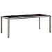 Produktbild vidaXL Gartentisch Terrassentisch Balkontisch Esstisch Tisch Gartenmöbel Outdoor Terrasse Garten Grau 190x90x75cm Poly Rattan Glas