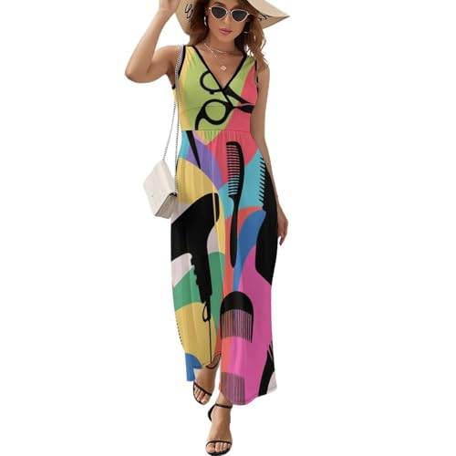 SVEFDOC Women Ladies Sleeveless Beach Dress, Barber and Hairdresser Tools