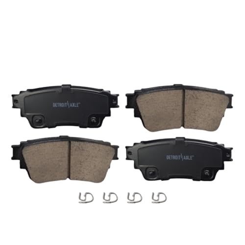 Image of Detroit Axle - Rear Ceramic Brake Pads for Mitsubishi 2017-2020 Outlander 2018-2023 PHEV 2018-2024 Eclipse Cross, Brake Pads with Hardware Replacement [with Electrical Parking Brake]