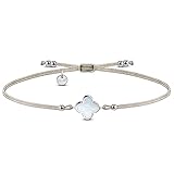 fossil perlmutt armband 925 Sterling Silber, Makramee: Beigeschimmer