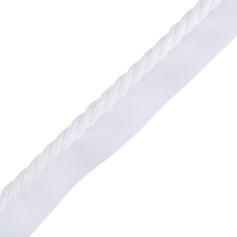 Flange Cord - 19mm Cotton Piping for Sewing, Cushions, Upholstery Ribbon Flanged Trim Cushion Sewing Thread Plait Furnishing Cushions (White, 1)