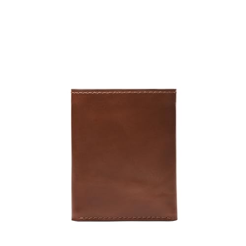 Image of Fossil Men's Wallet, Hayes Leather Trifold Wallet for Men, Brown