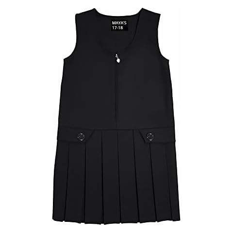 INSAFIANS Girls Pinafore Dress with Pleats Cover