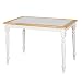 Target Marketing Systems The Tara Collection Traditional Style Tile Top Kitchen Dining Table, White/Natural