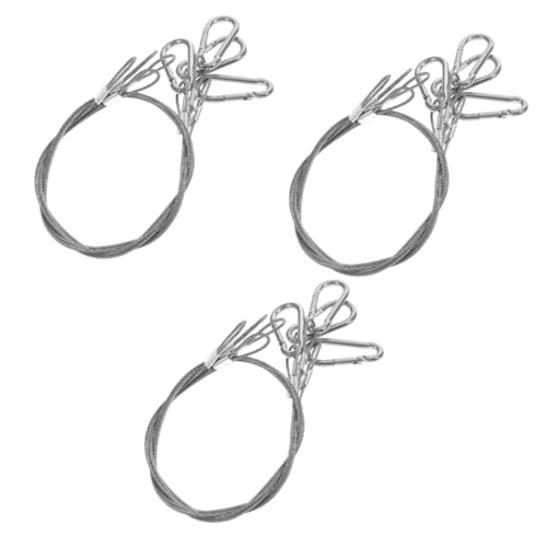 JECOMPRIS 12 Pcs Buckle Safety Cable Safety Rope for Stage Light Stainless Steel Cable Rope with Loops Safety Ropes for Wire Thin Cable Lock Safety Cable Locks Heavy Duty Security Cable