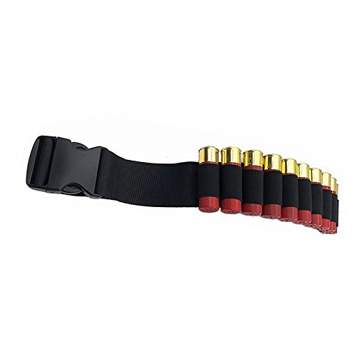 FIRECLUB Shotgun Shell Bandolier Belt 12/20 Gauge Ammo Holder for Tactical Military Hunting (29 Rounds, 140cm) (Black)