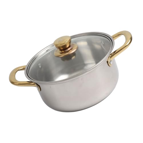 Set of Stainless Steel Pots, Stainless Steel Pots and Pans Set The Golden Handle Easy to for Frying