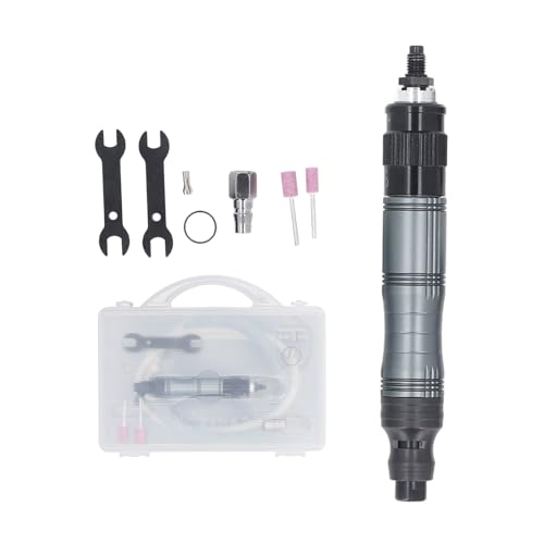 HeeHoo 1/8" 3/32" Collet Air Pencil Grinder Kits, 70000 RPM Variable Speed, Low Vibration, with Hose and 2 Stones, for Grinding, Sculpting, Deburring, Polishing