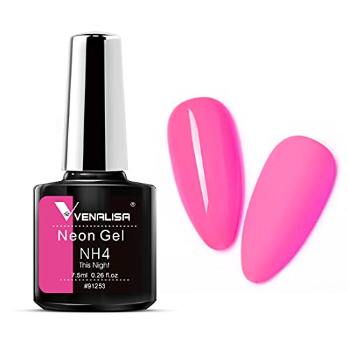 Venalisa 7.5ml Neon Pink Color Nail Gel Polish For Nail Art Manicure...