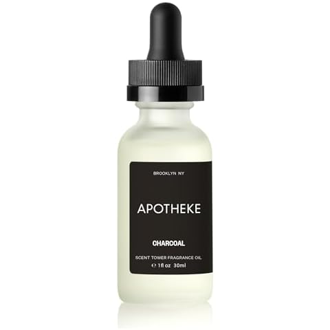 Apotheke Scent Tower Aromatherapy Diffuser Fragrance Refill, Charcoal (30 ml) - Long-Lasting Perfume-Grade Essential Oil for Clean & Fresh Home, Office, Hotel & Large Room Cover