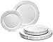 " OCCASIONS" 240 Plates Pack,(120 Guests) Vintage Wedding Party Disposable Plastic Plates Set -120 x 10.25'' Dinner + 120 x 7.5'' Salad/Dessert Plate (Portofino Plain White)