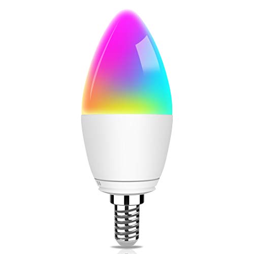 E12 Smart Light Bulb Candelabra - Aoycocr 5W 400 Lumens Tunable White 2000K-6500K
