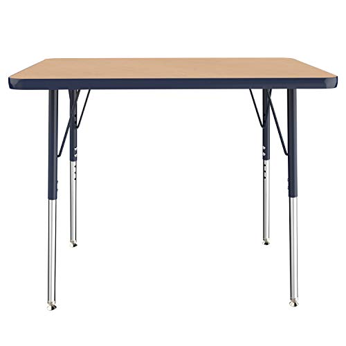 FDP 24" x 36" Rectangle Table with Swivel Glide Legs - Maple/Navy