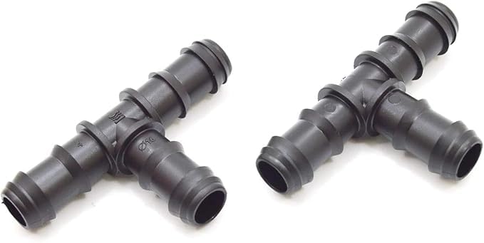 Suinga Pack 1700 Te Riego por Goteo 16mm | Te conector tuberia 16 mm | Te Goteo para Manguera de Riego 16mm, negro