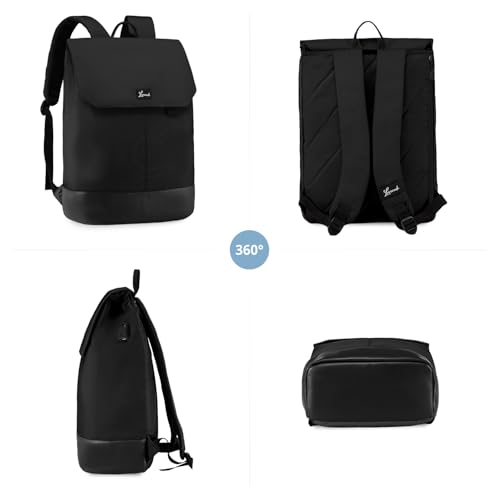 Sac à dos 15.6" femme noir avec compartiment ordinateur protégé - 6