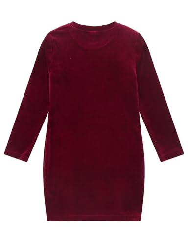 Noomelfish Girls Velvet Bodycon Dress Long Sleeve Fancy Party Pencil Dresses (5-12 Years)2