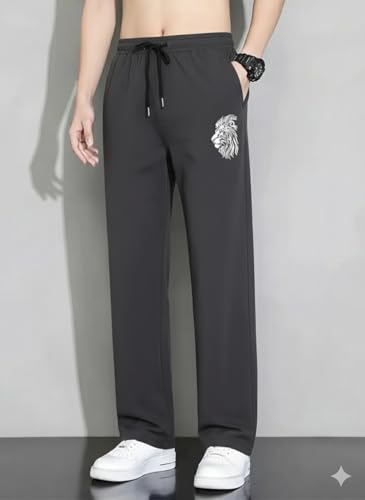 Image of Samfor Track Pant for Men | Loose Fit Super Stretchable Track Pant for Man with Bold Lion Design | Stylish Lower for Men