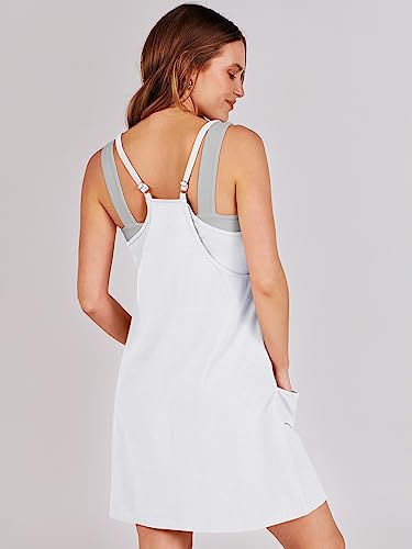 Image of ANRABESS Women Athletic Dress Summer Tennis Workout Active Sports Mini Romper Dress Built in Shorts Travel Vacation Clothes