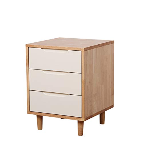 JXRYFMCY Nachttische Beistellschränke Straight Eck Massivholz Nachttischkabinett Haushaltsgebettungskabinett DREI Schublade Kommode Schrank Nachttisch (Color : A, Größe : ONE Size) Cover