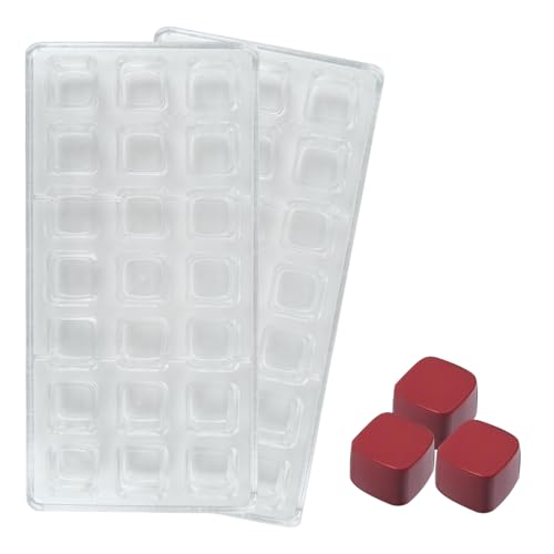 KOMUNJ Pralinenform, viereckig, mit 21 L&ouml;chern Pattern aus Polycarbonat, Backgeschirr-Backwerkzeug, K&uuml;chenbedarf, f&uuml;r DIY-Handarbeit, Maker-Eisform