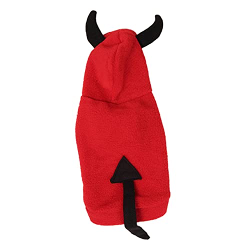 Generisch 1stk Verwandlungskostüm Für Haustiere Hundekostüme Vlies Weihnachtskatze Hündchen Outfits Halloween-hundepullover Hundeperücken Kleine Hundekleidung Cowboy Erste Ewok Rot
