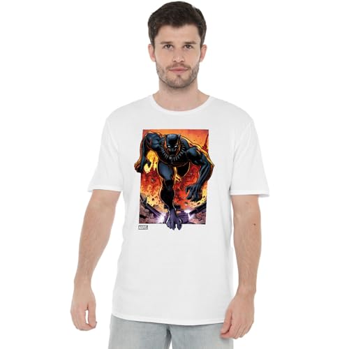 T-shirt Marvel Black Panther Cotton Soul pour homme blanc en coton