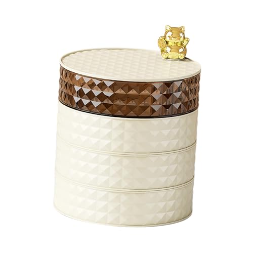 Vaveren Caixa de armazenamento de jóias rotativa, recipiente de itens pequenos, bandeja de armazenam