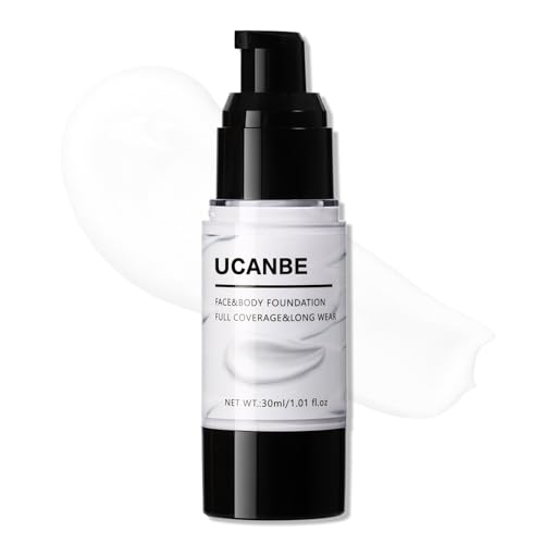 UCANBE White Liquid Foundation for Halloween Makeup, Goth Clown Zombie