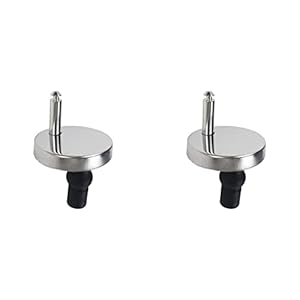 2PCS Toilet Seat Hinge Fixings Toilet Seat Top Fix Quick Release Hinges Expanding Rubber Screws, 1.97″