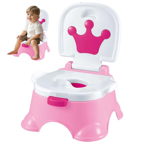 Orinal para bebé, inodoro portátil de entrenamiento con respaldo, asa y fondo estable, asiento de inodoro a prueba de derrames para entrenamiento de niños, decoraciones navideñas