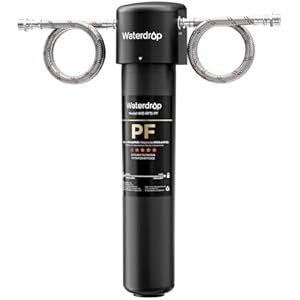 Waterdrop 15UA-PF Under Sink Water Filter, Reduce 80+ Impurities, ??.?% ????, ??.?% ????, 96% Chloramine, Fluoride, VOCs, Chloroform, Direct Connect to Kitchen Faucet (Filter: RF15-PF) PFAS