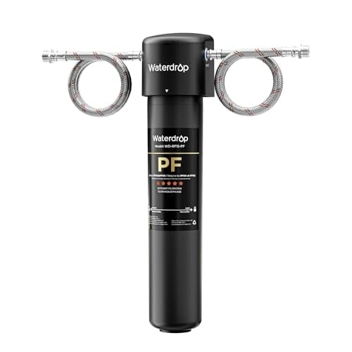 Waterdrop 15UA-PF Under Sink Water Filter, Reduces 80+ Impurities Including ????, ????/????, Fluoride, Chloramine, VOCs, Chloroform, Chlorine, Under Sink Water Filtration System, 6 Months Bl