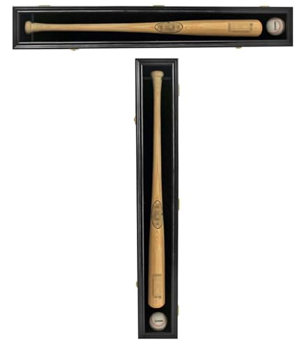 DisplayGifts Pro Collectors Baseball Bat Display Case Frame with 98% UV Protection Acrylic Door High Transparency Holder Rack Cabinet Wall Mounted Display Hanger