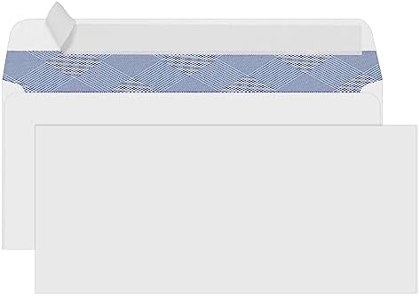 #10 Security Self-Seal Envelopes, PANDRI Windowless Business Mailing Envelopes, Security Tint Pattern for Secure Mailing, Invoices and Statements, Size 4-1/8 x 9-1/2 Inch - 24 LB - 500 Count