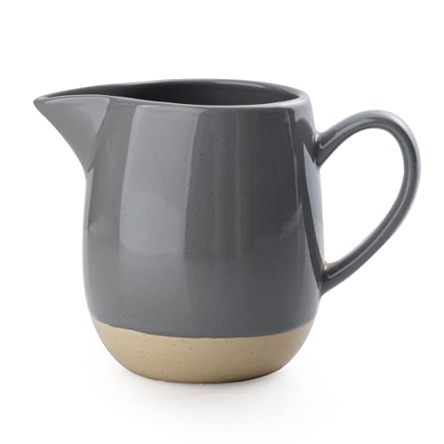 Comparison: Best Microwave Jug 8 famiware Milkyway 13oz Creamer with Handle, Ceramic Coffee/Milk/Sauce/Serving/Salad Pitcher Jug, Stoneware Maple/Syrup Dispenser, Milk Frother Cup, Microwave and Dishwasher Safe, Dark Gray