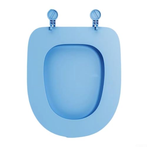 Siège de toilette robuste en forme de U avec fermeture douce et libération rapide, convient pour les toilettes en forme de U et O, fabriqué en urée solide (type U bleu)