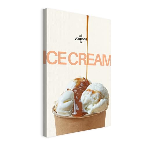 Tableau sur toile glace vanille caramel Wallero 20x30 cm