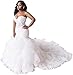 Mermaid Wedding Dresses for Bride Women Long Tulle Lace Bridal Dress Plus Size White 16W