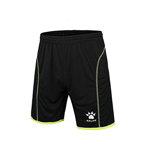 KELME Soccer Goalie Jersey Padded Uniform Kit - Goalkeeper Jersey, Shorts & Socks - Mens Football Padded Shirt - Kids and Adult Sizes (Yellow (No Socks), X-Large)