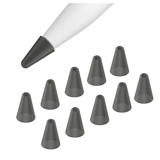 MoKo [10-pack pennspetsar fodral passar iPad-penna, kompatibel med Apple Pencil 1:a gen/penna andra generationen, pennspetsar skydd för ritning skrivning halkfri silikon lätt skyddande burk, grå