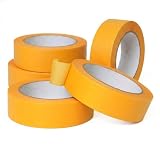 Visxcnu 5 Rouleaux Washi Tape Orange 10mm x 50m Ruban de Masquage Peinture Bâtiment Carrosserie Ruban Adhésif de Peintre Sans Trace Masquage Large Papier Washi