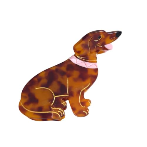 Pince à cheveux chien teckel pour illuminer vos coiffures de bureau