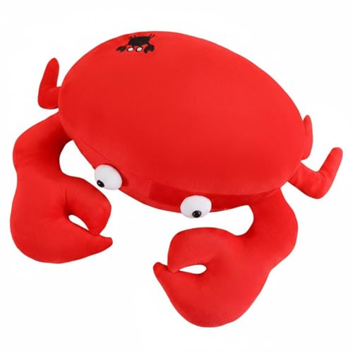Doudou crabe peluche anti stress coussin de voyage doux rouge 30 cm